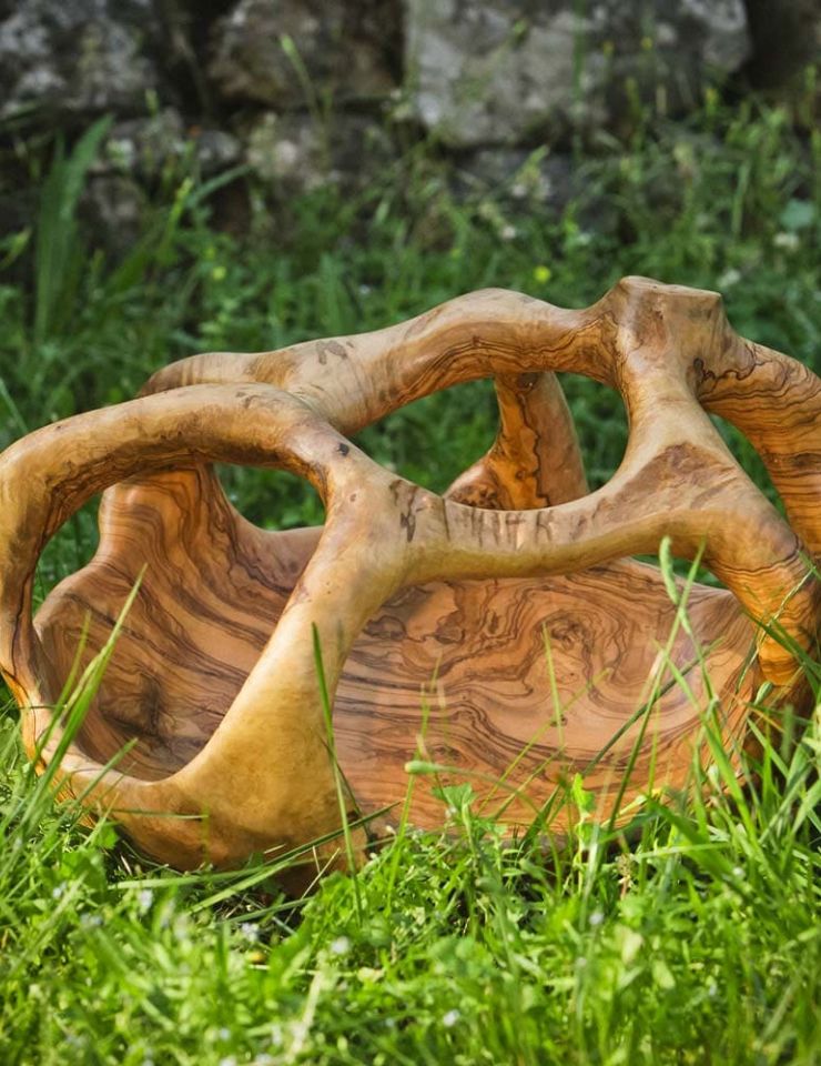 Details d'un saladier en bois d'olivier - Dubosq et Fils